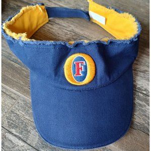 Foster’s Lager Beer Golf Visor Hat Cap Adult Blue Yellow Beers Fishing Mens